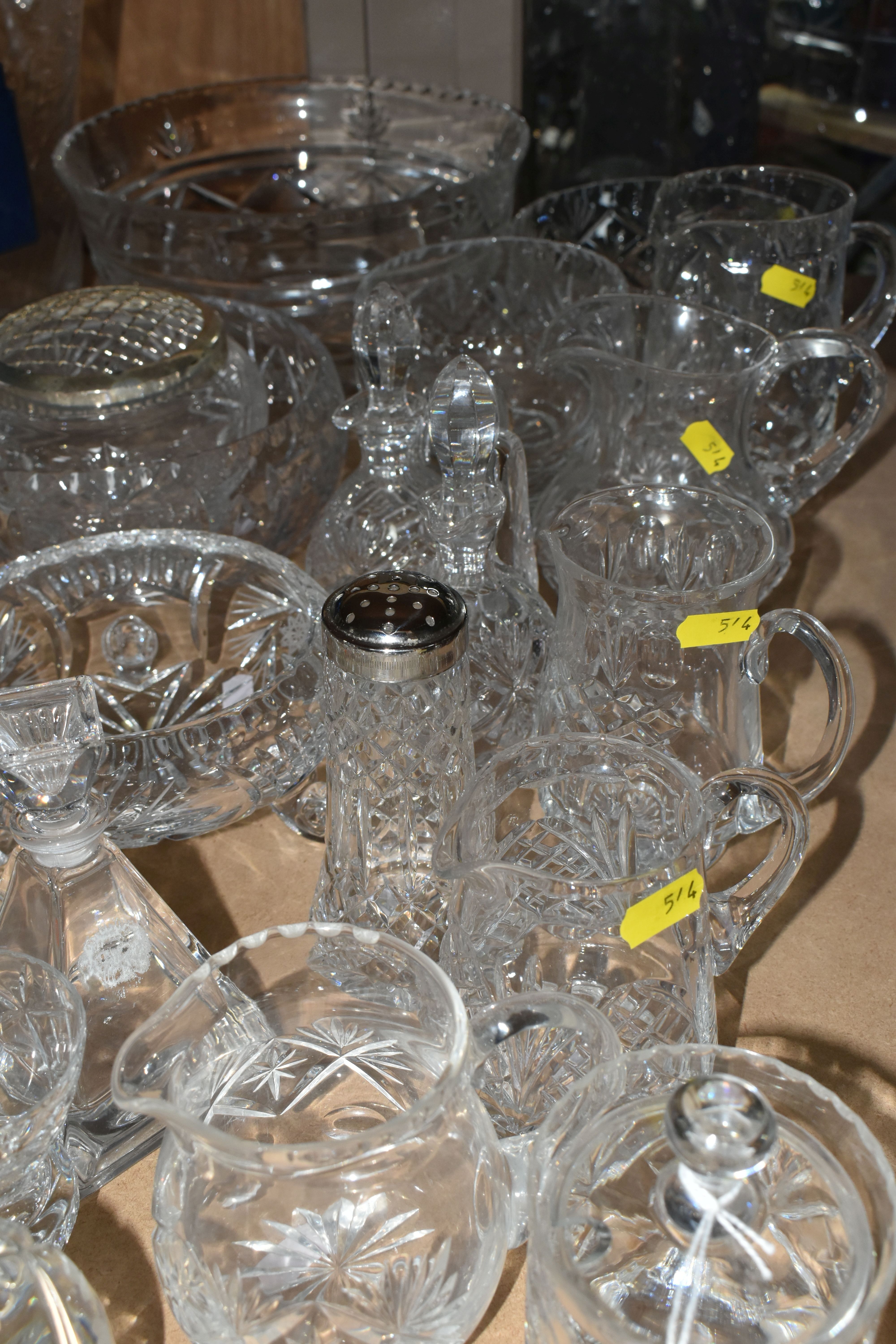 A LARGE QUANTITY OF CUT CRYSTAL AND GLASSWARE, comprising a David Whyman glass vase depicting a - Image 5 of 9