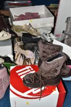 TWO BOXES AND LOOSE LADIES' SHOES AND BOOTS, size 37/UK size 4.5/5, to include maker's names Fit