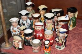 A COLLECTION OF TOBY JUGS AND CHARACTER JUGS, to include Royal Doulton Toby XX, Jolly Toby and The