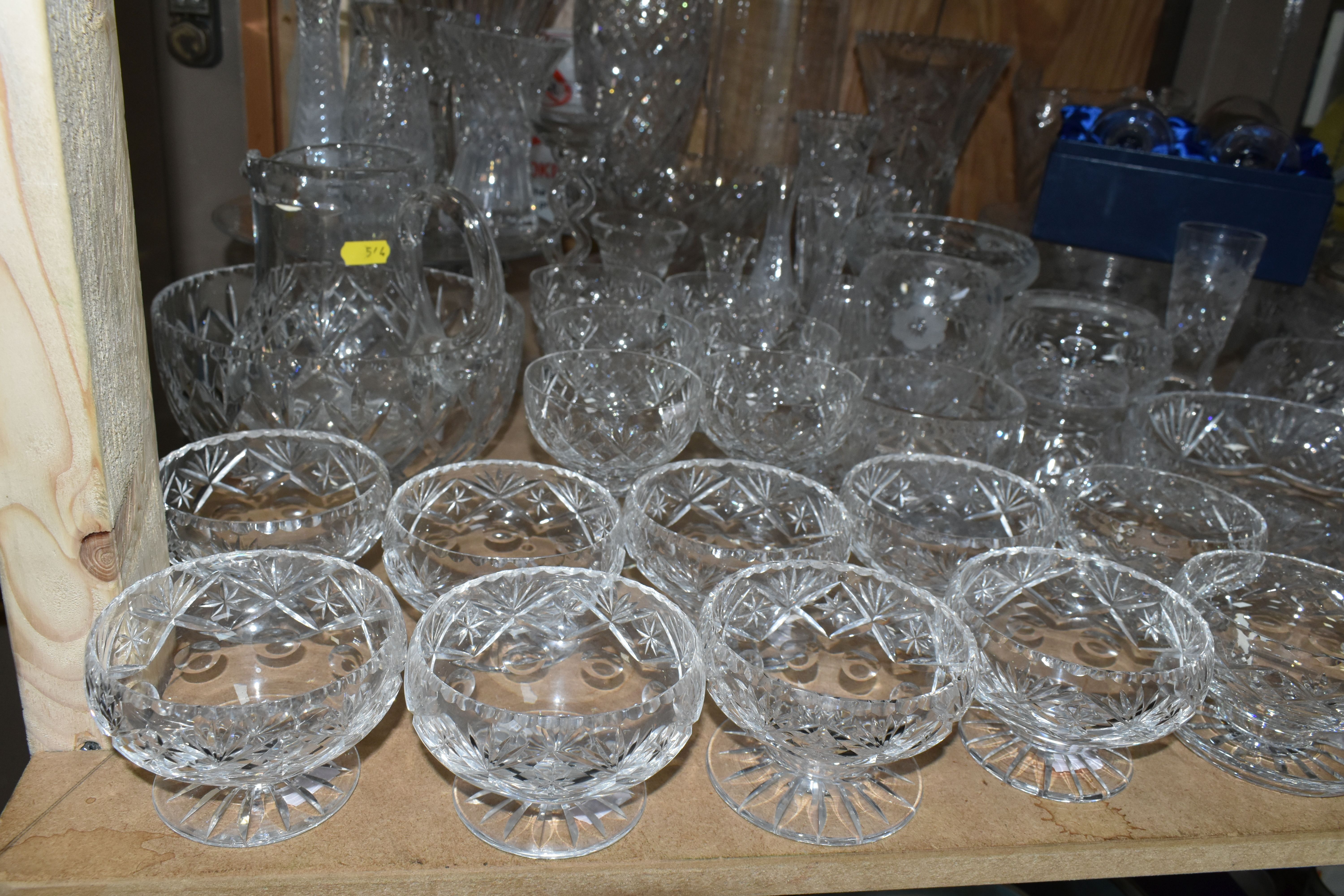 A LARGE QUANTITY OF CUT CRYSTAL AND GLASSWARE, comprising a David Whyman glass vase depicting a - Image 2 of 9