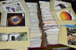THREE BOXES OF ROYAL MAIL POSTCARDS containing approximately 294 complete sets, 102 in PHQ wrapper