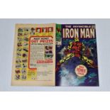 THE INVINCIBLE IRON MAN NO. 1 MARVEL COMIC, first solo Iron Man comic after Tales Of Suspense, comic