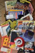 A BOX OF SPEEDWAY INTEREST, CONCORDE WALLET, POSTCARDS AND SUNDRY ITEMS, to include an enamel