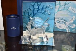 A BOXED SWAROVSKI CRYSTAL 'WONDERS OF THE SEA: ETERNITY' DIORAMA, annual piece for 2006, with turtle