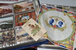 TWO ALBUMS OF POSTCARDS containing approximately 800, mostly early 20th century postcards (with