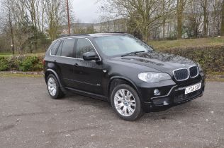 A 2008 BMW X5 SUV, REGISTRATION NUMBER LF08 USB, finished in black with light brown interior, with a