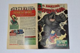 AMAZING SPIDER-MAN NO. 41 MARVEL COMIC, first appearance of Rhino, comic shows signs of wear, and