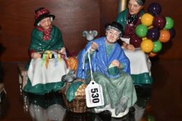THREE ROYAL DOULTON FIGURINES, comprising Tuppence A Bag HN2320 (one pigeon's wing is chipped),