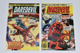 DAREDEVIL NOS. 131 & 132 MARVEL COMICS, first appearance of Bullseye, comics show signs of wear, but