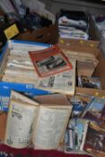 THREE BOXES OF VINTAGE HOBBY EPHEMERA, to include Meccano Magazine with issues ranging from 1926