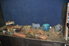 A COLLECTION OF INDUSTRIAL MACHINE PARTS including an All speeds motor with an Opperman gearbox