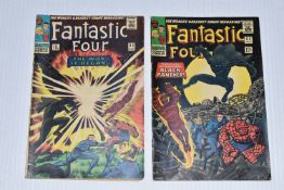 FANTASTIC FOUR NOS. 52 & 53 MARVEL COMICS, first appearance of Black Panther, comics show signs of