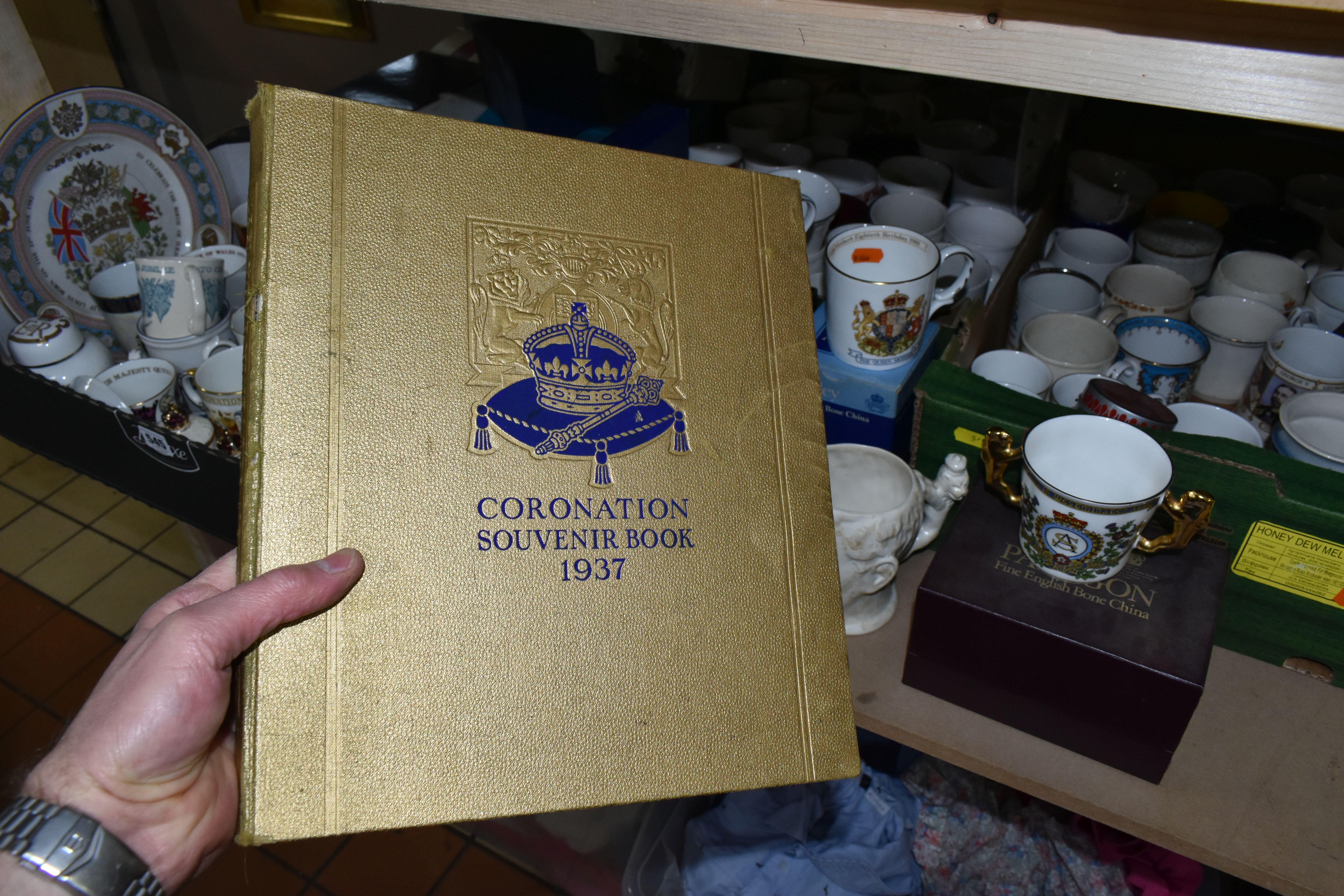 FOUR BOXES OF ROYAL COMMEMORATIVE CERAMICS, to include a 1953 Wedgwood & Co. Ltd preserve pot in the - Image 6 of 8