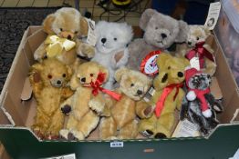 ONE BOX OF VINTAGE 'MERRYTHOUGHT' TEDDY BEARS, a collection of nine bears, comprising a limited