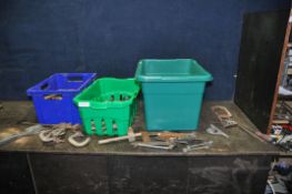 THREE TRAYS CONTAINING CARPENTRY AND AUTOMOTIVE TOOLS including spanners and sockets, by Britool,