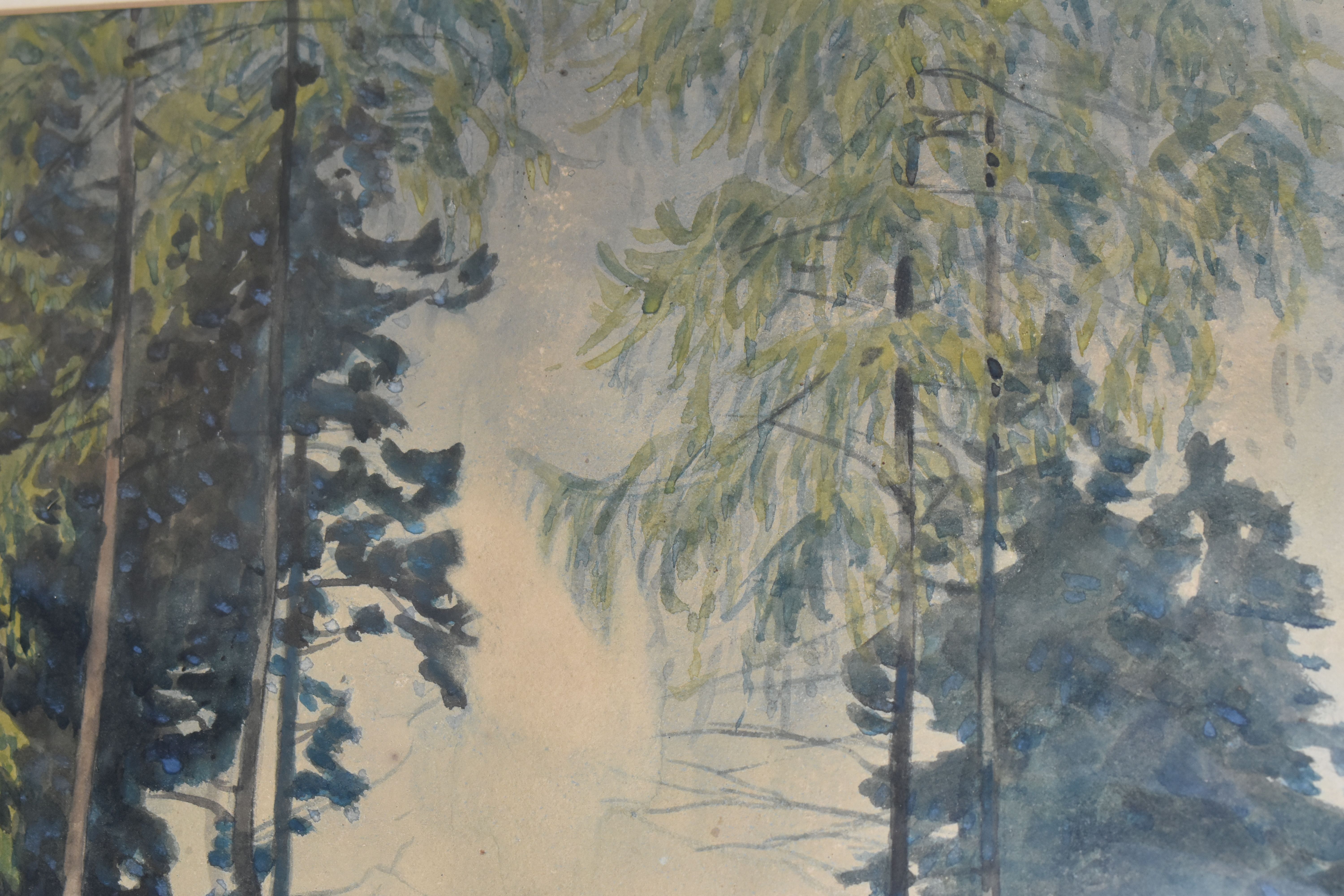 ALFRED HEATON-COOPER (1864-1929) MORNING IN EARLY SPRING, AMBLESIDE, LARCHES AND PINES, a - Image 3 of 7