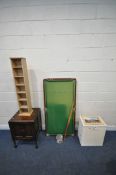 A VARIETY OF OCCASIONAL FURNITURE, to include a 20th century oak double door cupboard, 49cm