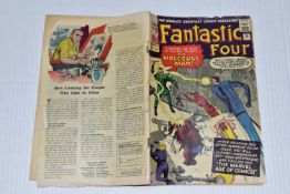 FANTASTIC FOUR NO. 20 MARVEL COMIC, first appearance of Molecule Man, comic is worn and torn in