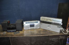 VINTAGE AND MODERN AUDIO EQUIPMENT including a Sony CMT-BX70DBi hi fi with matching speakers, DAB