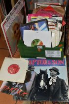 TWO BOXES OF LP AND SINGLE RECORDS, to include approximately one hundred single records, artists