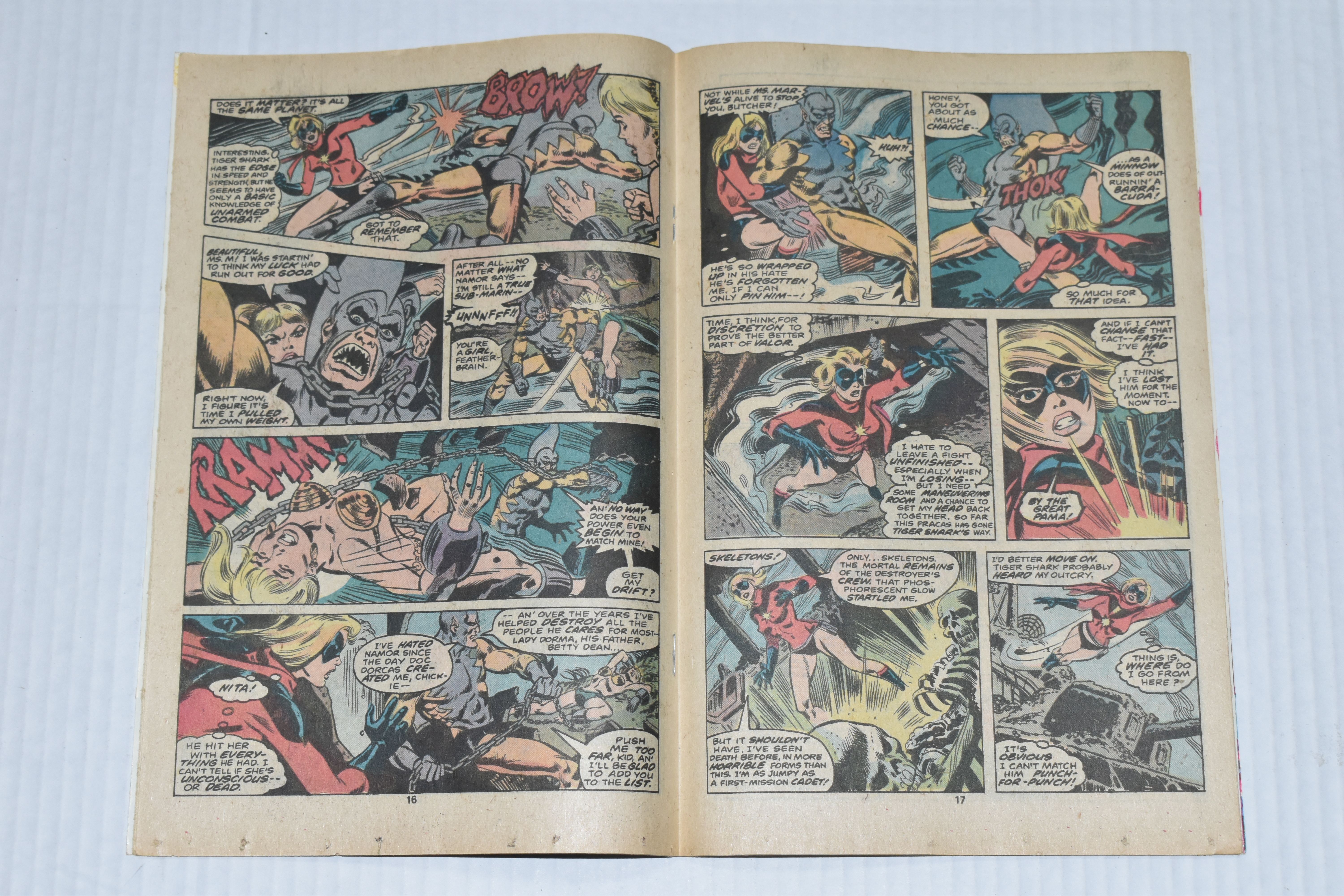 MS. MARVEL NOS. 16 & 18 MARVEL COMICS, first appearance of Mystique, comics show signs of wear, - Image 8 of 8