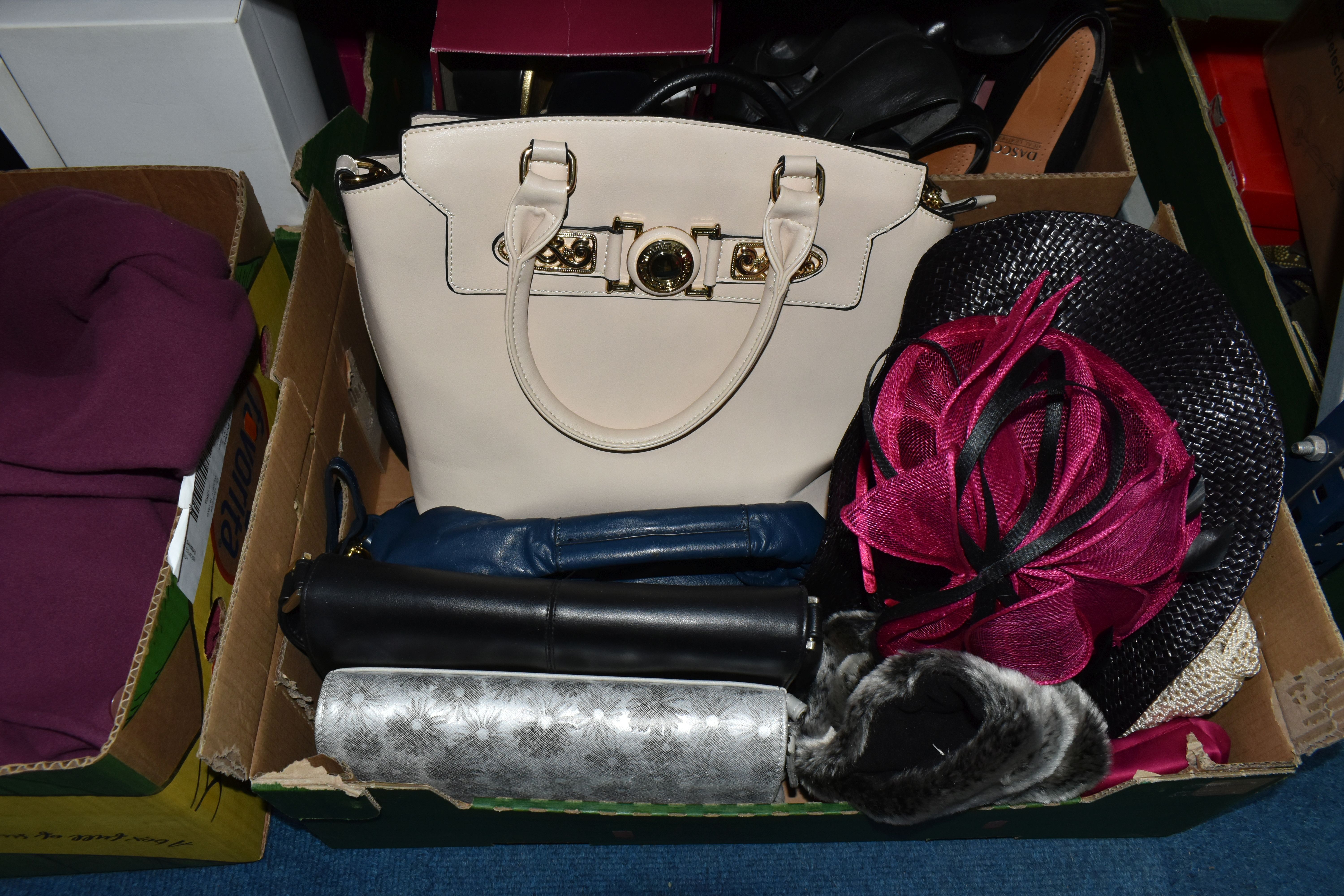 FOUR BOXES OF LADIES' SHOES AND HANDBAGS, to include over fifteen pairs of ladies' shoes, UK size 7, - Image 2 of 5