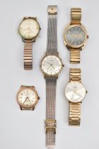 FIVE ASSORTED WATCHES, five mechanical movement watches, names to include Sekonda, Avia, Felca and