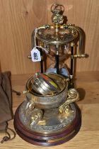 A NATIONAL MARITIME HISTORICAL SOCIETY REPRODUCTION MARITIME CHRONOMETER, AND A SIMILAR HOURGLASS,