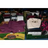 FOUR BOXES OF LADIES' SHOES AND HANDBAGS, to include over fifteen pairs of ladies' shoes, UK size 7,