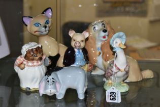 SIX WADE AND BESWICK FILM AND STORYBOOK CHARACTERS, comprising Wade Blow Ups 'Lady' and 'Si',