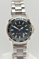 A GENTS 'SEKONDA' WRISTWATCH, quartz movement, round blue dial signed 'Sekonda, 50 Metres',