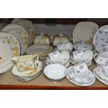 A GROUP OF BURLEIGH WARE 'GOLDEN GLEAM' PATTERN DINNERWARE AND TUSCAN 'WINDSWEPT' PATTERN