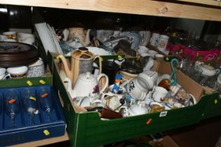 SIX BOXES AND LOOSE ASSORTED CERAMIC AND GLASS WARES ETC, to include Royal Doulton 'Queens Lace' tea