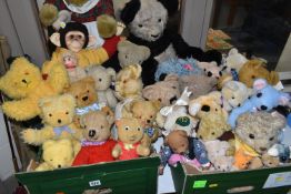 TWO BOXES AND LOOSE TEDDY BEARS, over thirty examples, to include vintage and modern bears, a