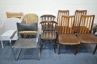 A VARIETY OF CHAIRS, to include a set of four G plan mid-century teak dining chairs, a pair of