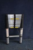 A SPEAR AND JACKSON TELESCOPIC LADDER closed height 92cm extended height 380cm