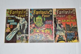 FANTASTIC FOUR NOS. 48, 49 & 50 MARVEL COMICS, first appearances of Silver Surfer and Galactus,