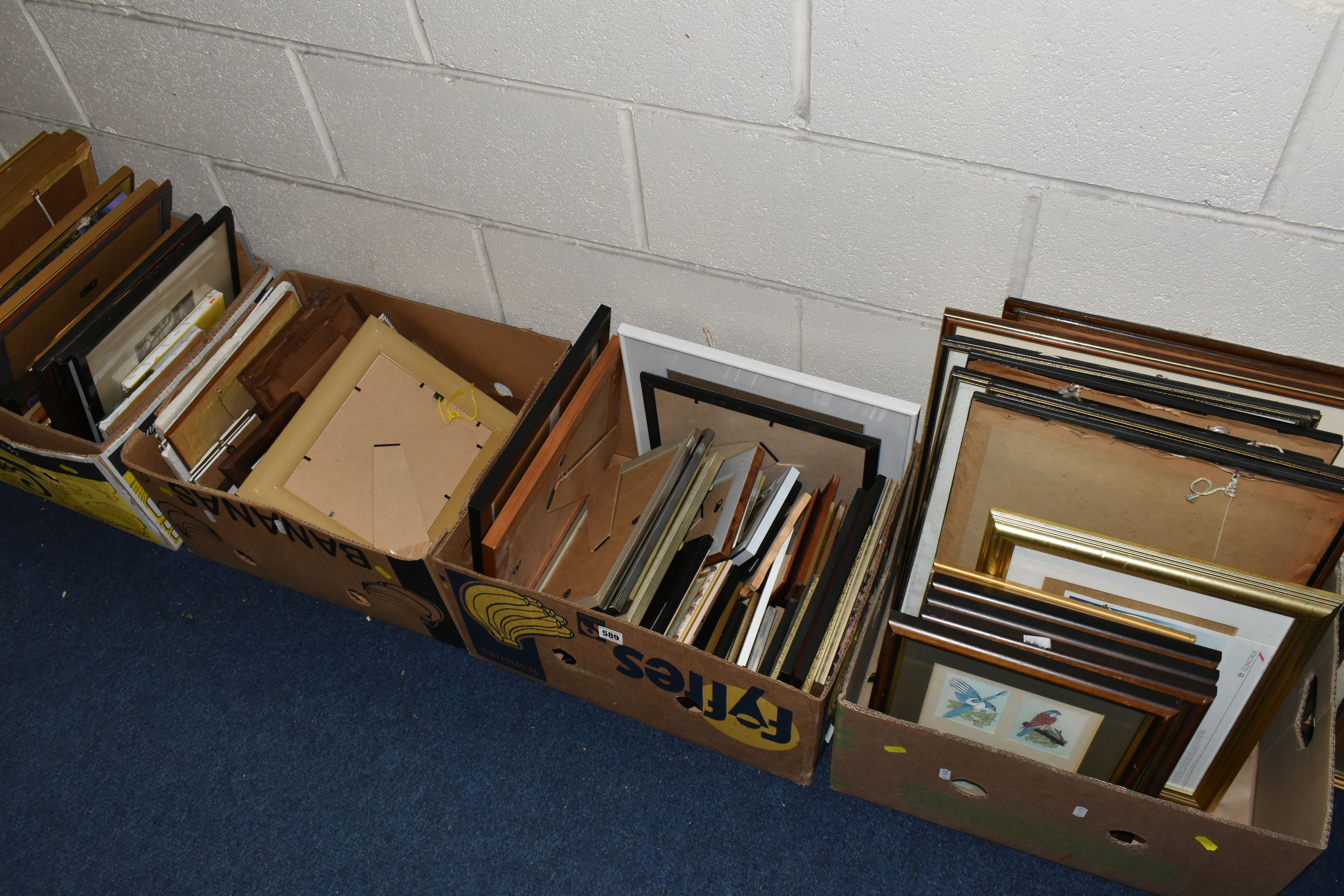 FIVE BOXES AND LOOSE PRINTS AND PICTURE FRAMES ETC, to include a faded John Gregory King print - Image 2 of 10