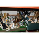 FOUR BOXES OF ORNAMENTS, to include a Beswick Clydesdale horse, Beswick Palomino foal lying down,
