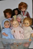 TWO BOXES OF MISCELLANEOUS DOLLS, to include over twenty dolls, mainly mid 20th Century, assorted