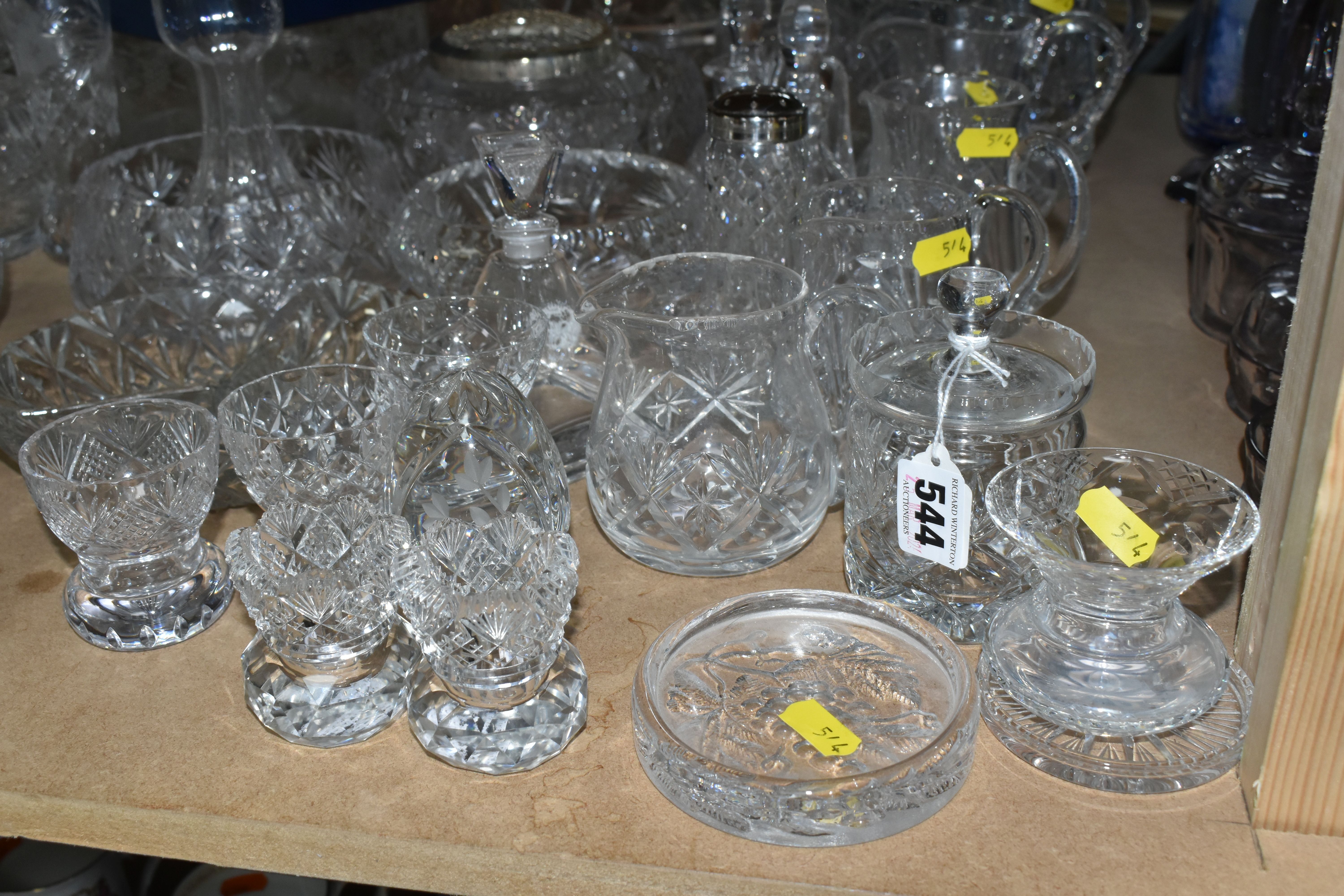 A LARGE QUANTITY OF CUT CRYSTAL AND GLASSWARE, comprising a David Whyman glass vase depicting a - Image 4 of 9