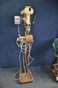 A VINTAGE FOBCO 16mm PILLAR DRILL with adjustable table total height 174cm (PAT fail due to
