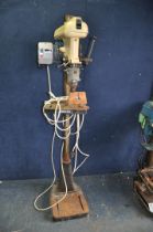 A VINTAGE FOBCO 16mm PILLAR DRILL with adjustable table total height 174cm (PAT fail due to