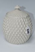 A BELLEEK STORAGE JAR IN THE FORM OF A PINEAPPLE, black second period mark for 1891-1926,