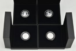 A GROUP OF FOUR BOXED 2019 SILVER PROOF SOVEREIGN COINS for GIBRALTAR