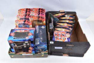 TWO TRAYS OF EIGHTEEN SEALED CARDED DOCTOR WHO POSEABLE FIGURES AND BOXED SETS, the boxes include