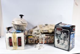 THREE BOXED STAR WARS RETURN OF THE JEDI VEHICLES, to include a Palitoy Scout Walker with some paper
