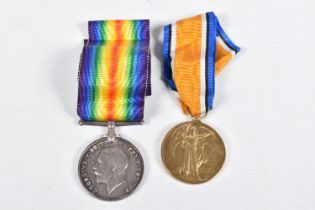 A WWI PAIR OF GLOUCESTERSHIRE REGIMENT MEDALS, both medals are named to 3552 SJT J.E Palmer