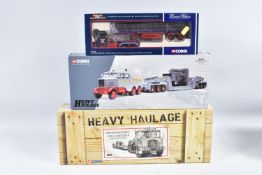 THREE BOXED 1:50 SCALE CORGI HAULAGE MODELS, the first a classics Heavy Haulage Sunter Bros Ltd