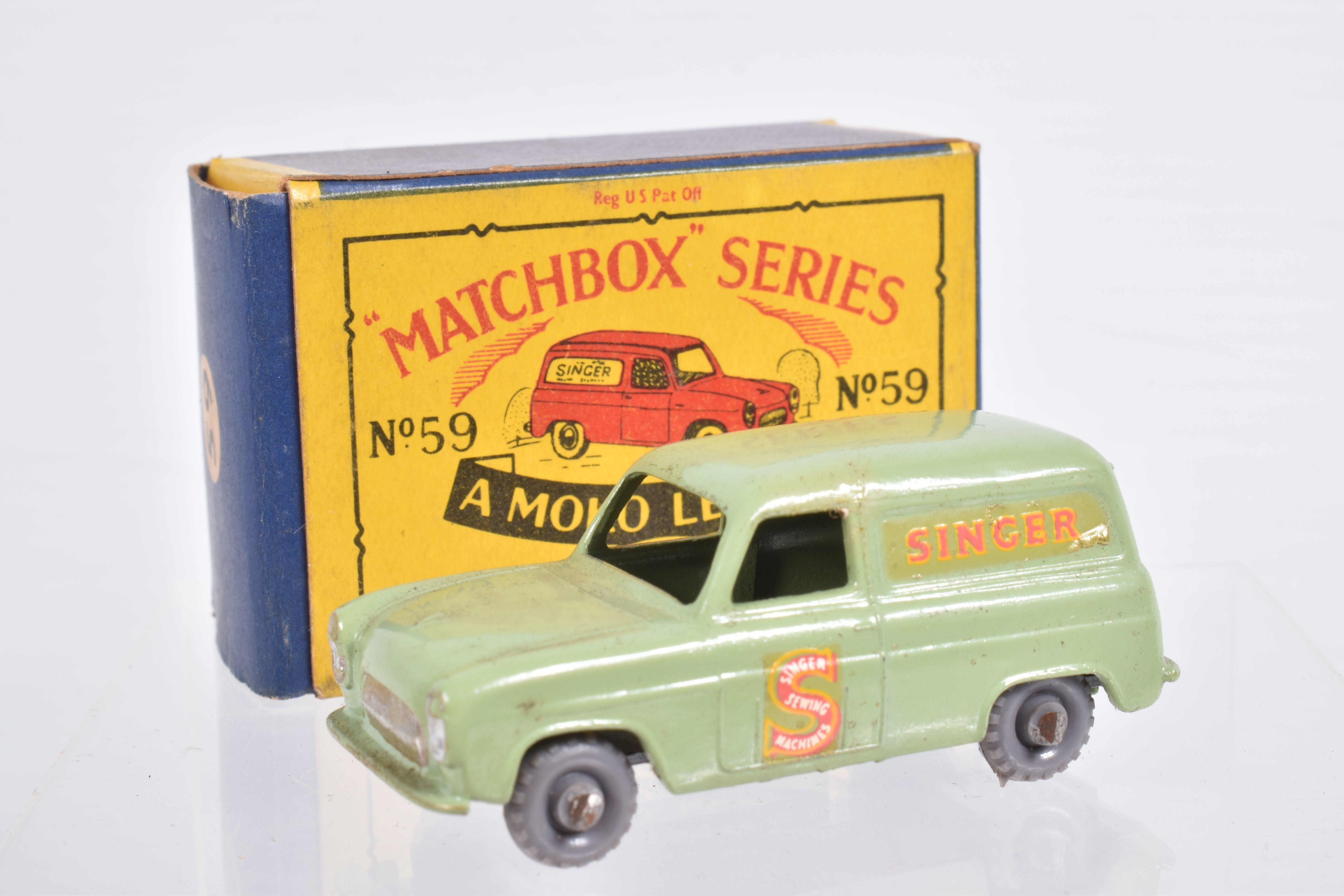 FIVE BOXED MOKO LESNEY MATCHBOX SERIES VAN MODELS, Volkswagen Van, No.34, metal wheels, Bedford - Image 16 of 36